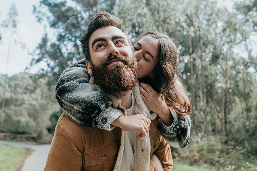 A Man Holding a Woman in His Arms